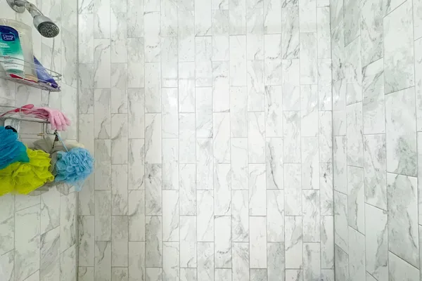 a bathroom with a shower