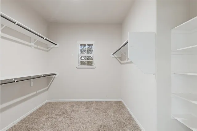 a view of small space with racks on the wall