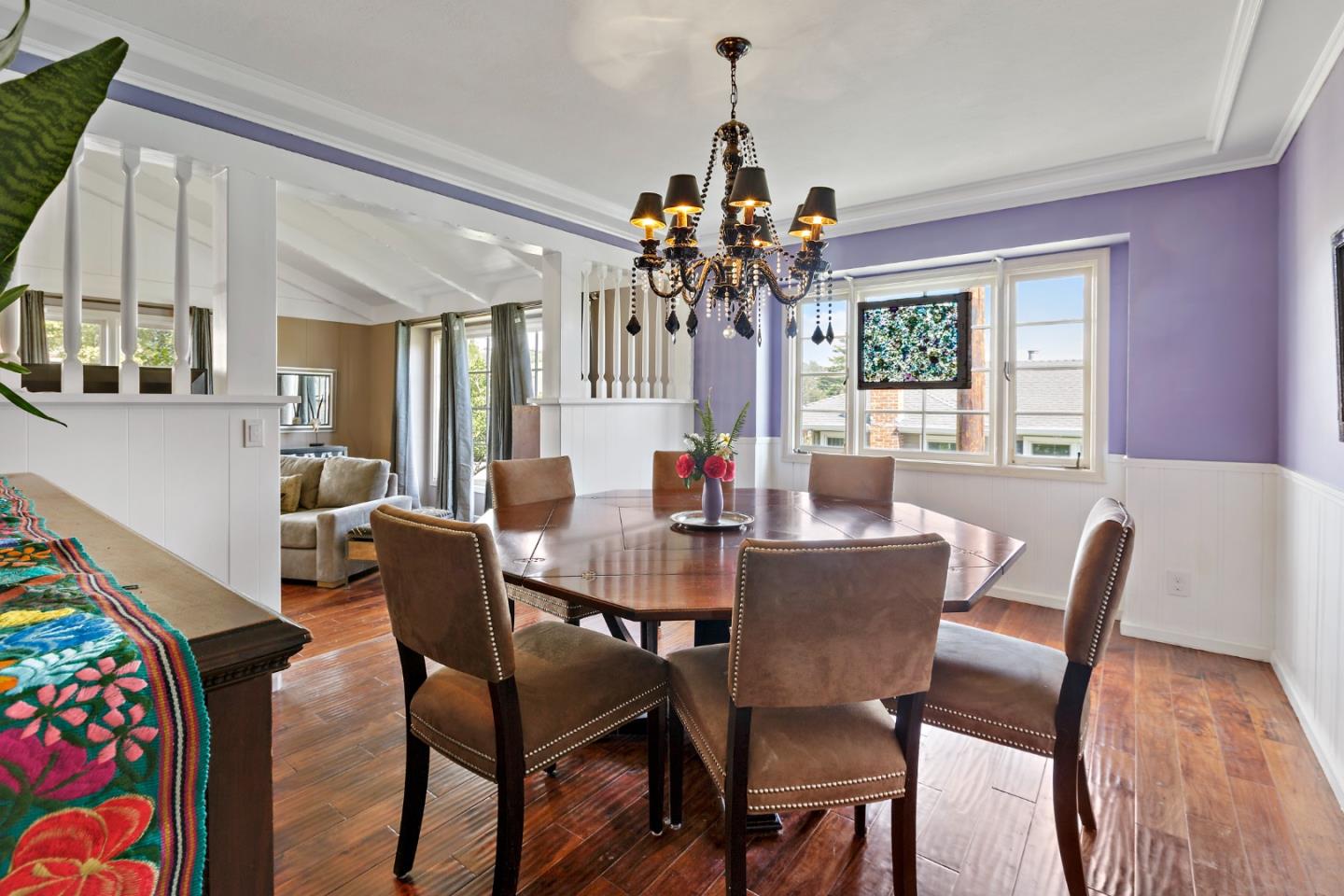 4853 Proctor Road Castro Valley, CA 94546 - Photo 11 of 43 a view of a dining room with furniture and a chandelier