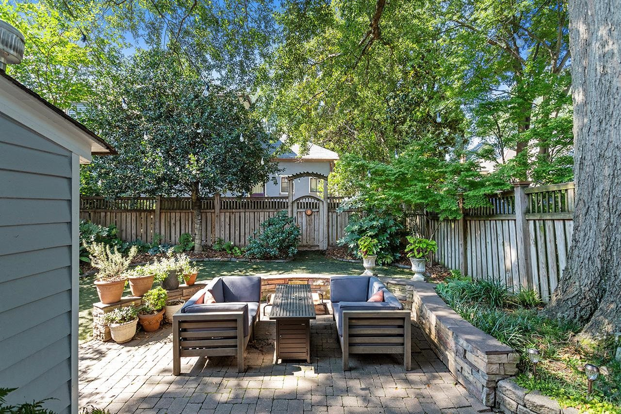 424 East Jones Street Raleigh, NC 27601 - Photo 25 of 27 a view of a lake with couches and wooden fence
