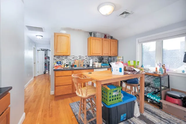 a large living room with a large window