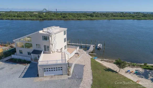 a view of a lake with a mountain in the background