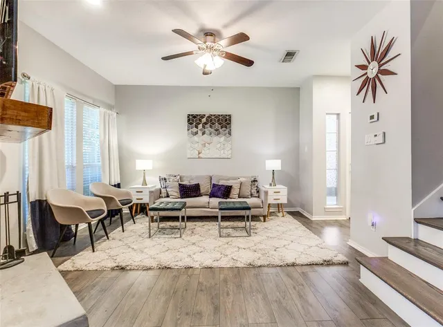 a living room with furniture