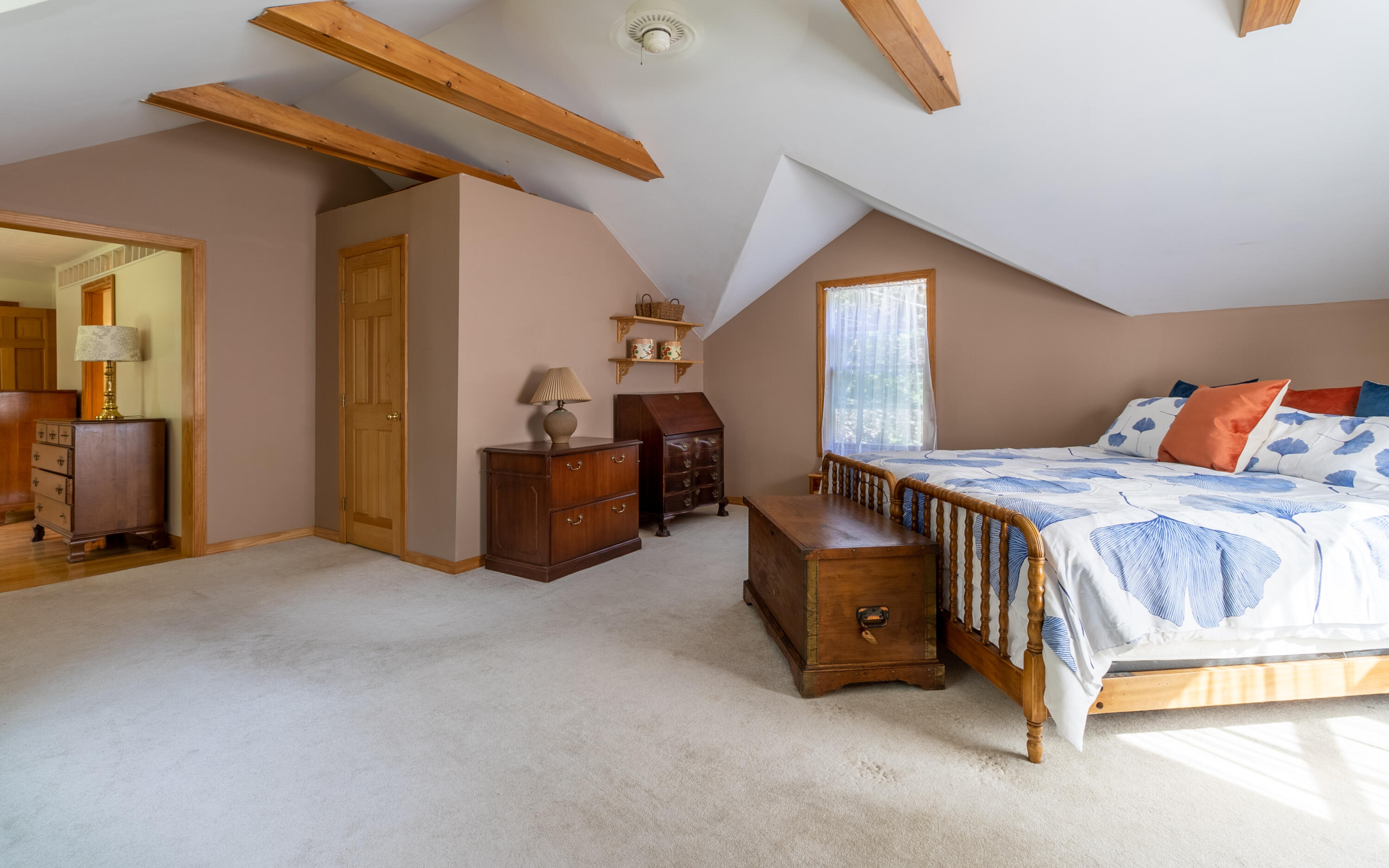 697 River Road Arundel, ME 04046 - Photo 29 of 50 Master Bedroom with Beams