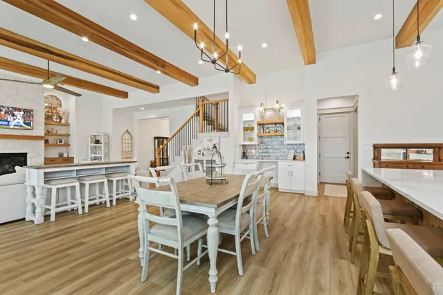 a bathroom with a granite countertop sink mirror and