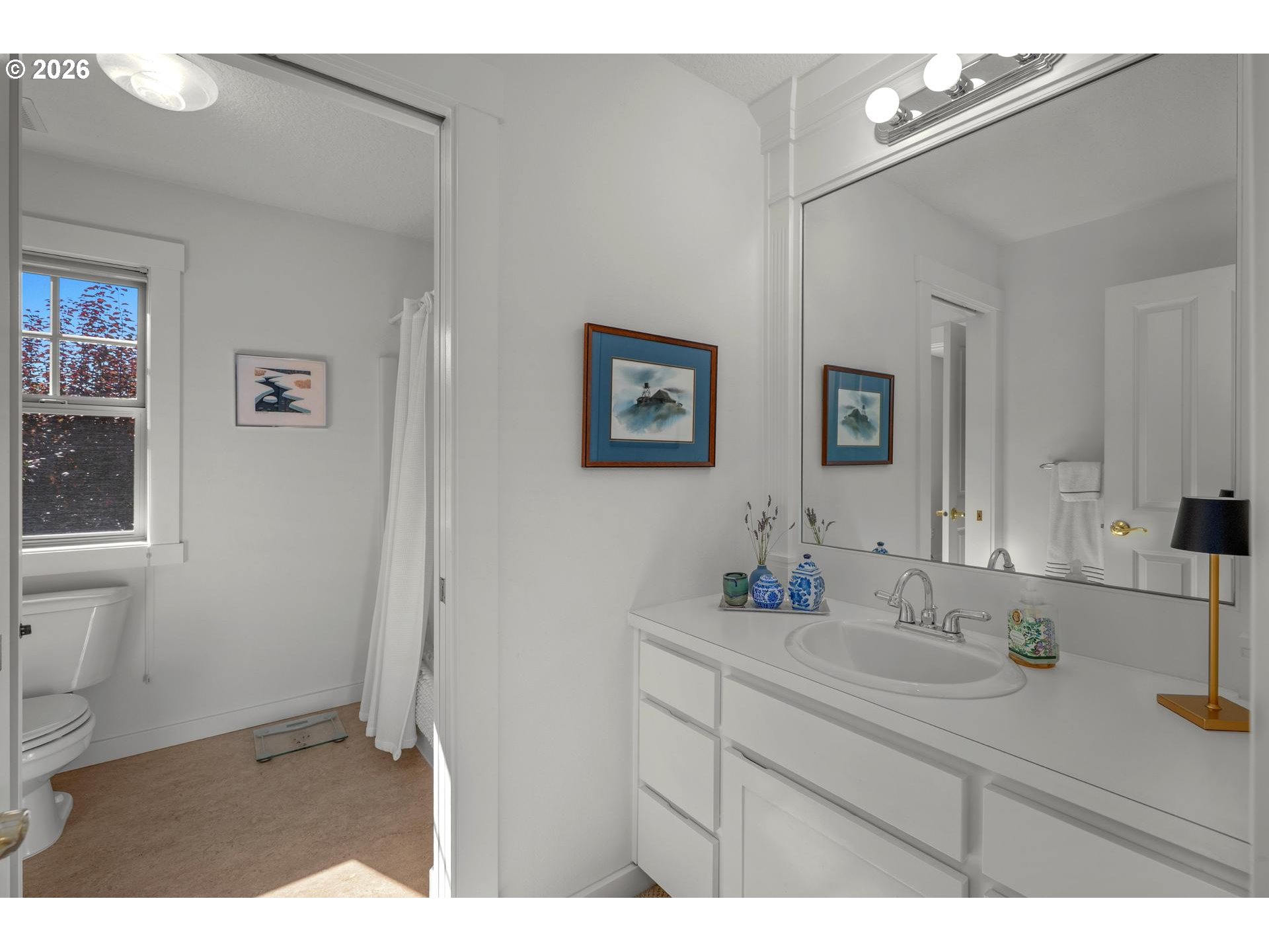 4217 Southwest 64th Court Portland, OR 97221 - Photo 39 of 48 a bathroom with a sink and a mirror