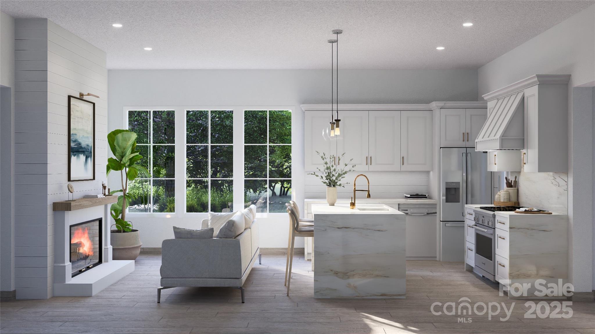 174 North Mitchell Street Rutherfordton, NC 28139 - Photo 4 of 7 a living room with furniture a floor to ceiling window and entryway