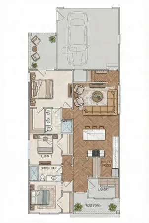 a picture of a bathroom with a bench and a shower