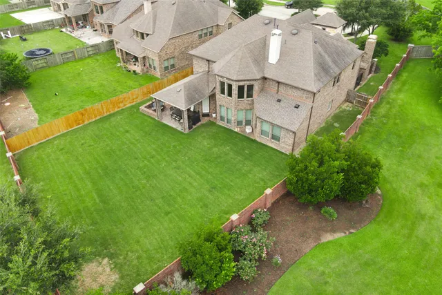 an aerial view of a house