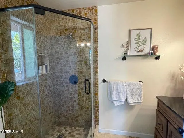 a bathroom with a shower