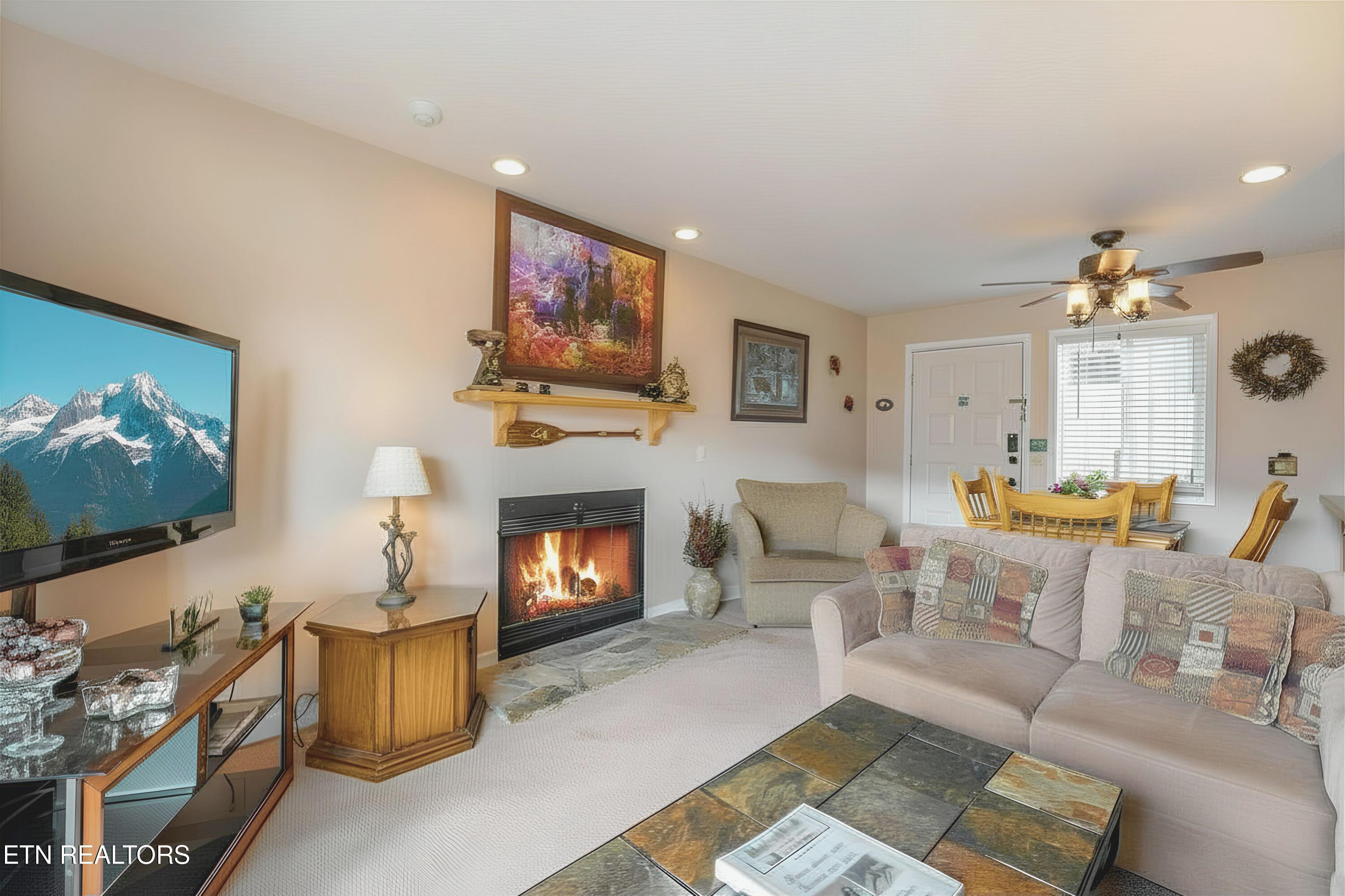 3710 Weber Road, Unit C203 Gatlinburg, TN 37738 - Photo 2 of 36 Living Room with Fireplace C203