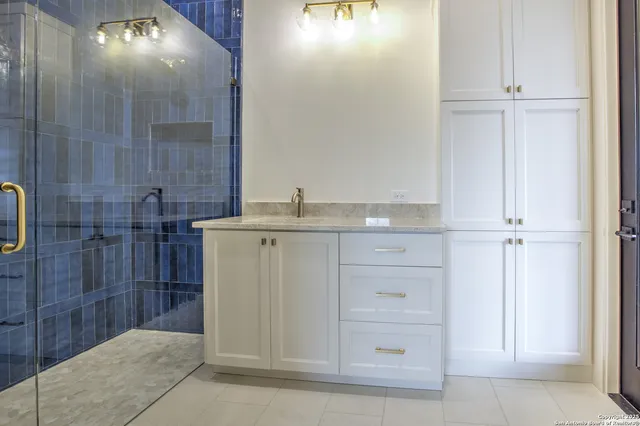 a bathroom with a shower