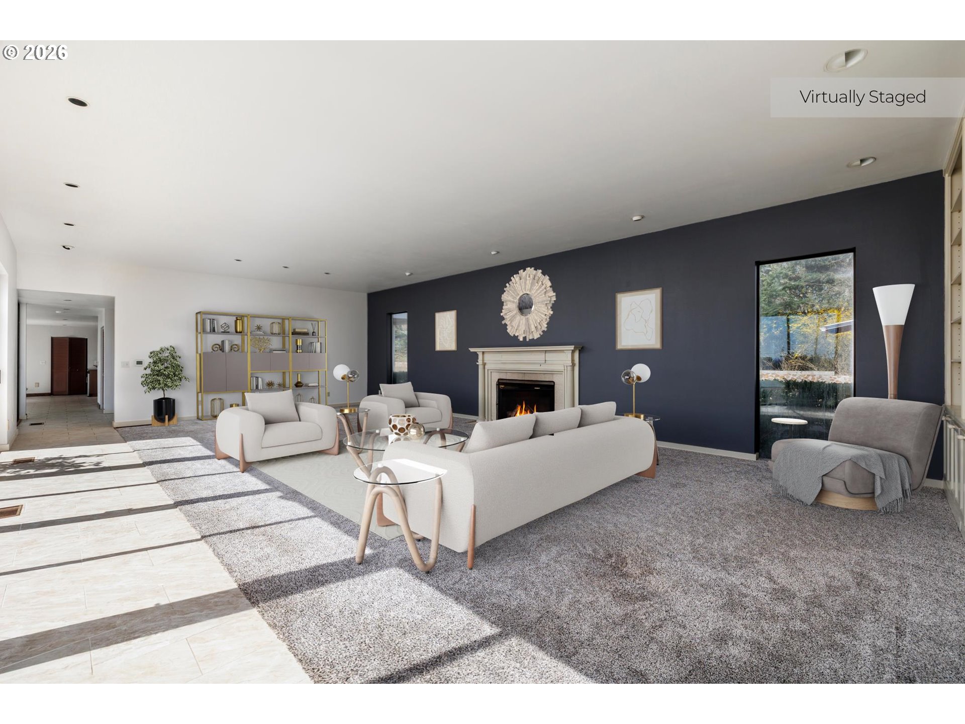3251 Southwest Redmond Hill Road McMinnville, OR 97128 - Photo 15 of 46 a living room with furniture and a fireplace