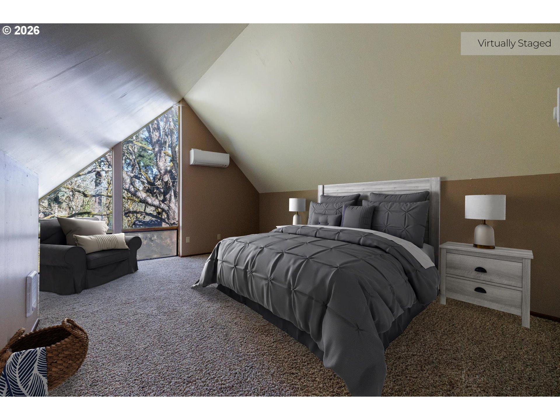 3251 Southwest Redmond Hill Road McMinnville, OR 97128 - Photo 34 of 46 a bedroom with a bed and a couch