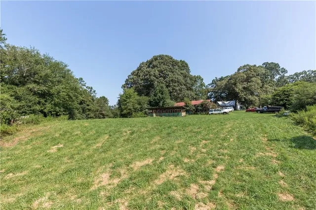 a view of a house with a backyard and a tree