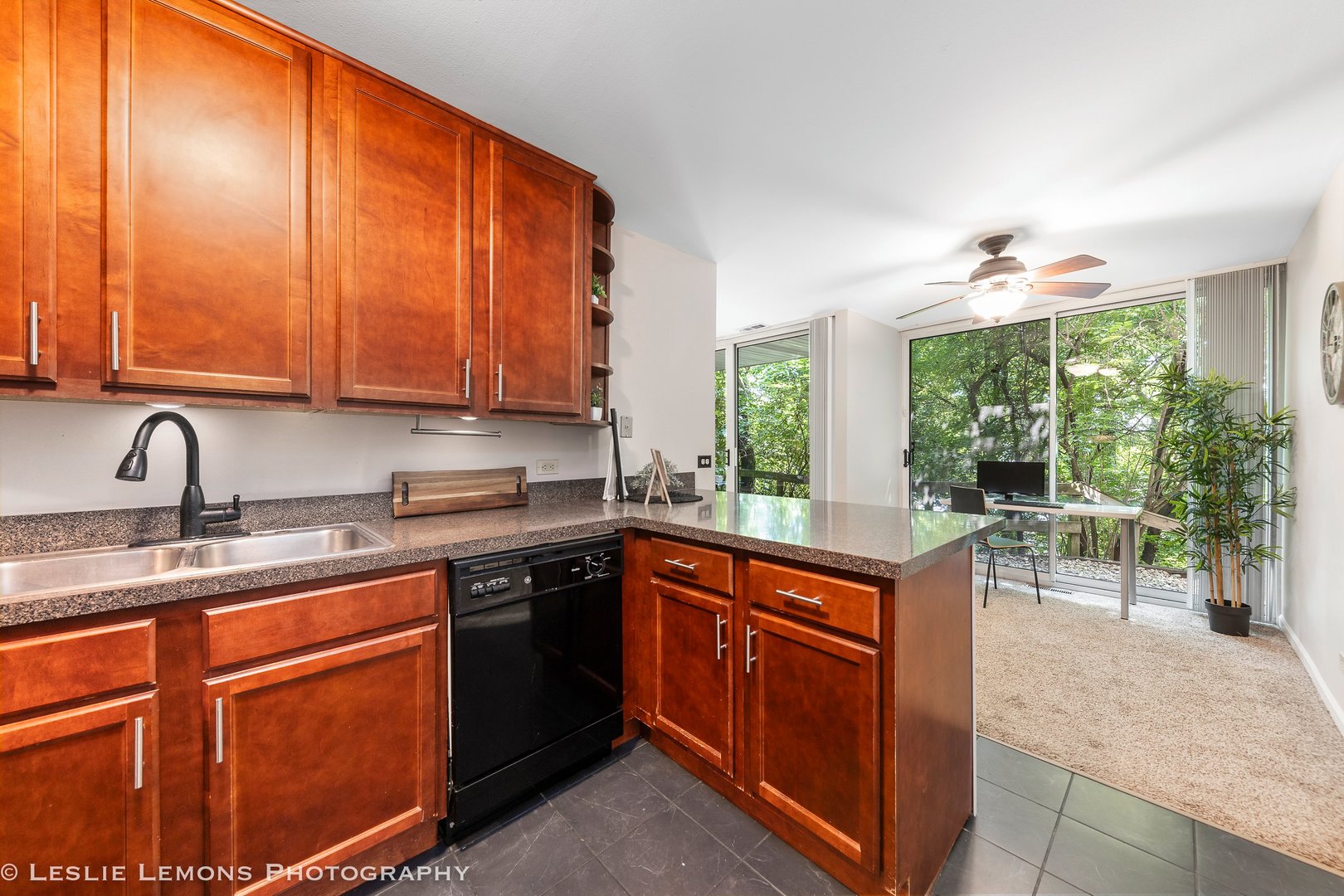 5902 Forest View Road, Unit 1C Lisle, IL 60532 - Photo 11 of 34 a kitchen with stainless steel appliances granite countertop a stove a sink and a microwave