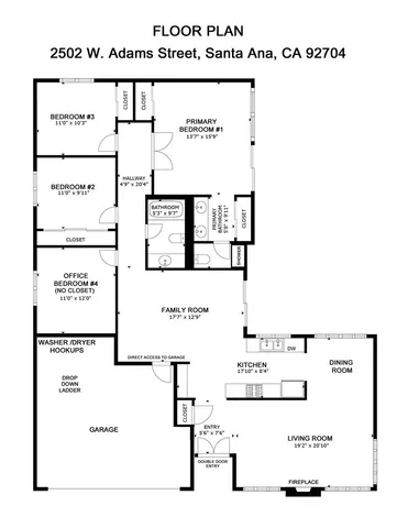 $1,175,000 | 2502 West Adams Street, Santa Ana, CA 92704