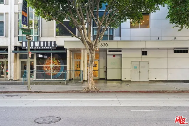 a view of a hallway with potted plants