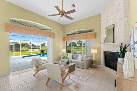 a living room with furniture