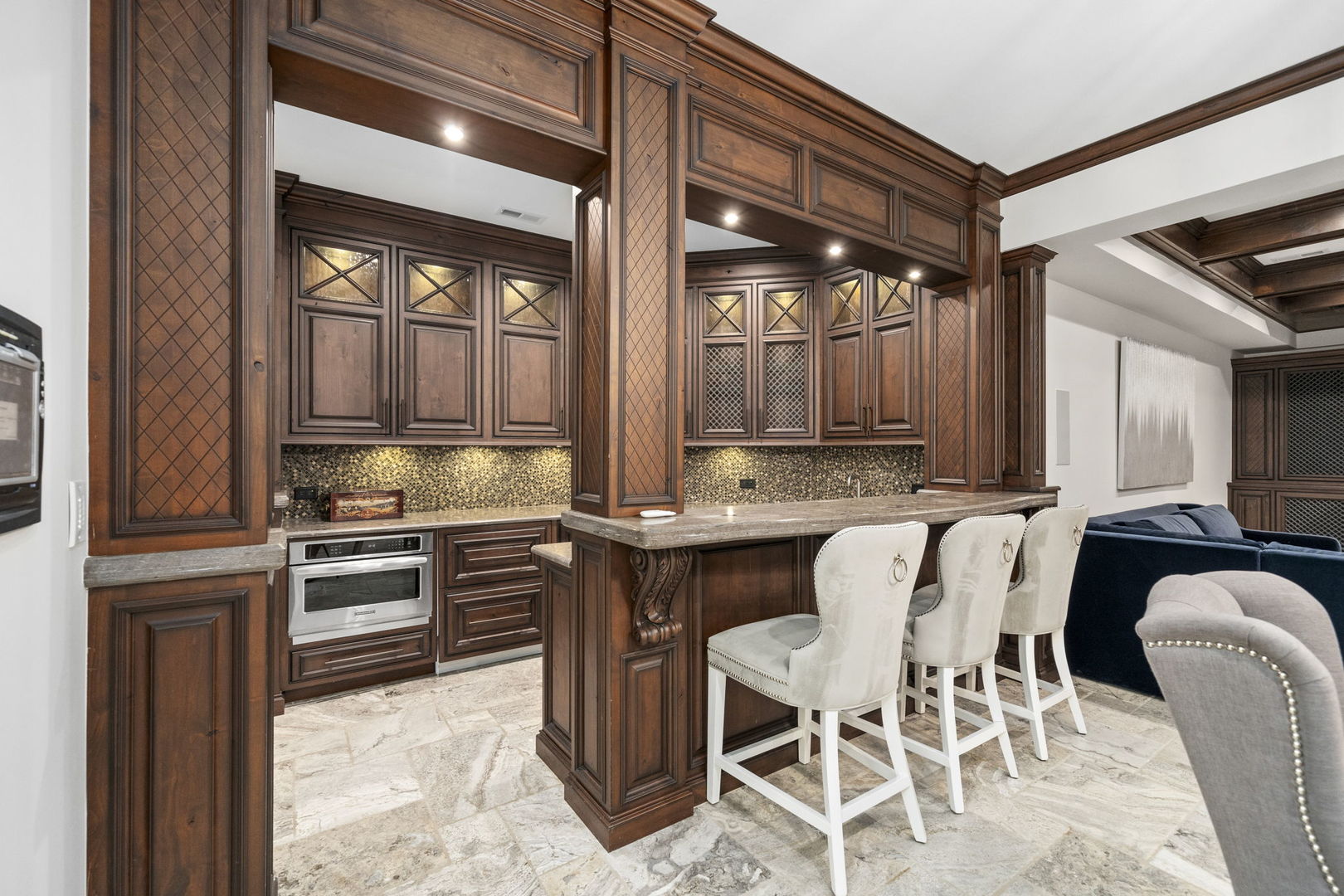 6403 South Garfield Street Burr Ridge, IL 60527 - Photo 66 of 95 a kitchen with a table chairs sink and cabinets