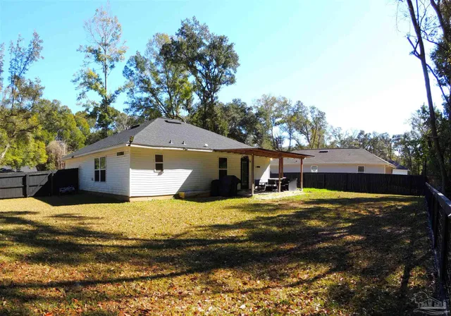 a swimming pool in a yard
