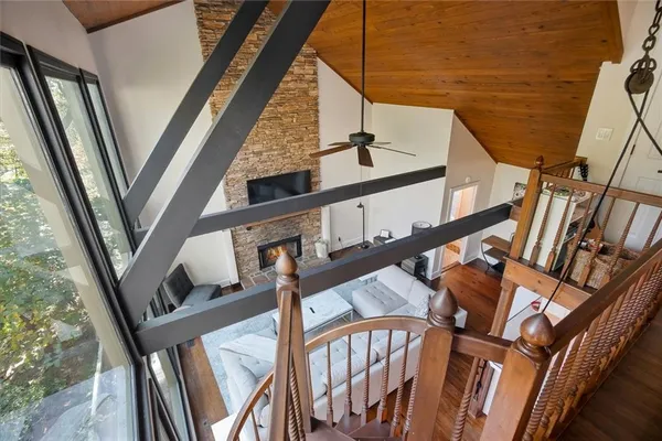 a view of an entryway with staircase