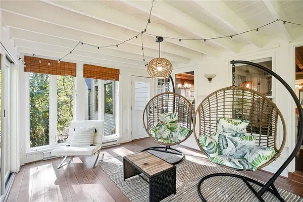 a living room filled with furniture