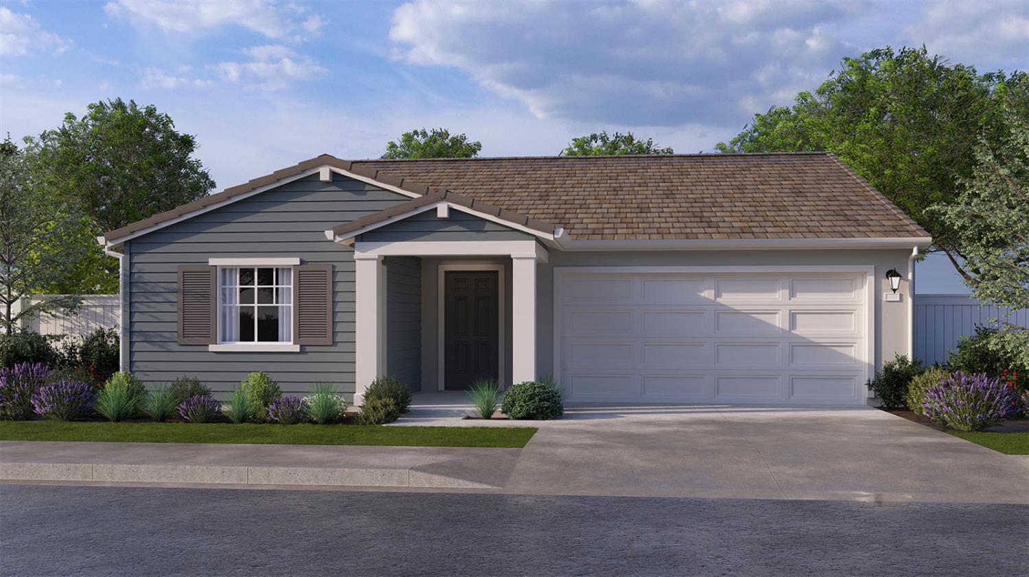 209 Brighton Rnch Way Patterson, CA 95363 - Photo 1 of 1 a front view of a house with a yard and garage