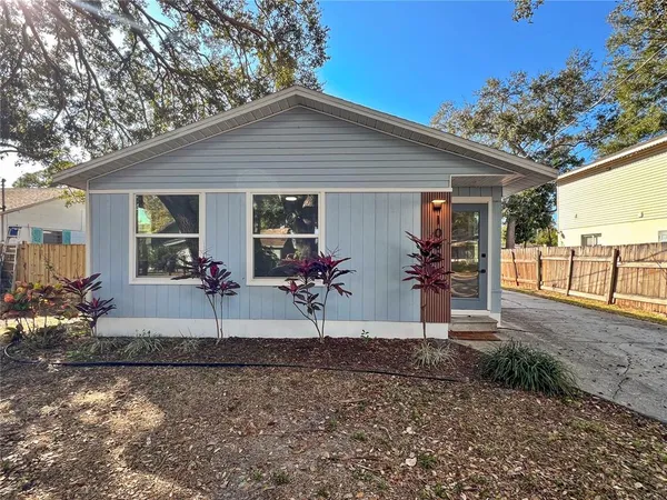 a view of a backyard