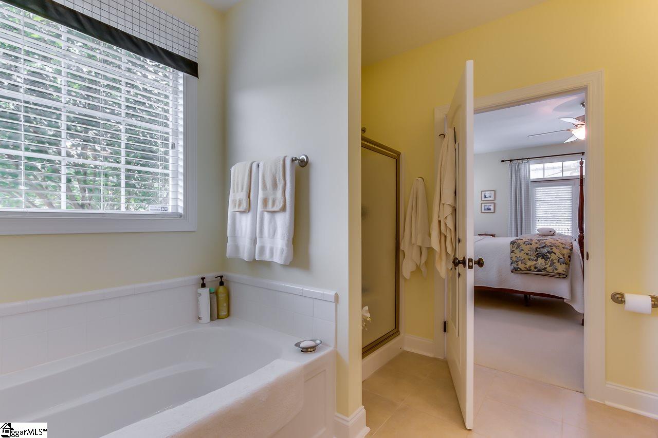 111 Trammell Road Travelers Rest, SC 29690 - Photo 25 of 36 You will enjoy soaking in this large soaking tub or enjoy the separate shower. There is a large walk in closet adjacent to the master bath.