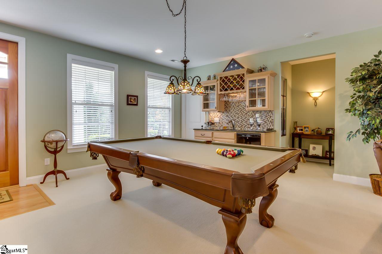 111 Trammell Road Travelers Rest, SC 29690 - Photo 9 of 36 This home has all of the entertaining options you could want. Enjoy a game of pool with your own bar, bar sink and fridge right there.