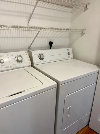 a view of a balcony from a window