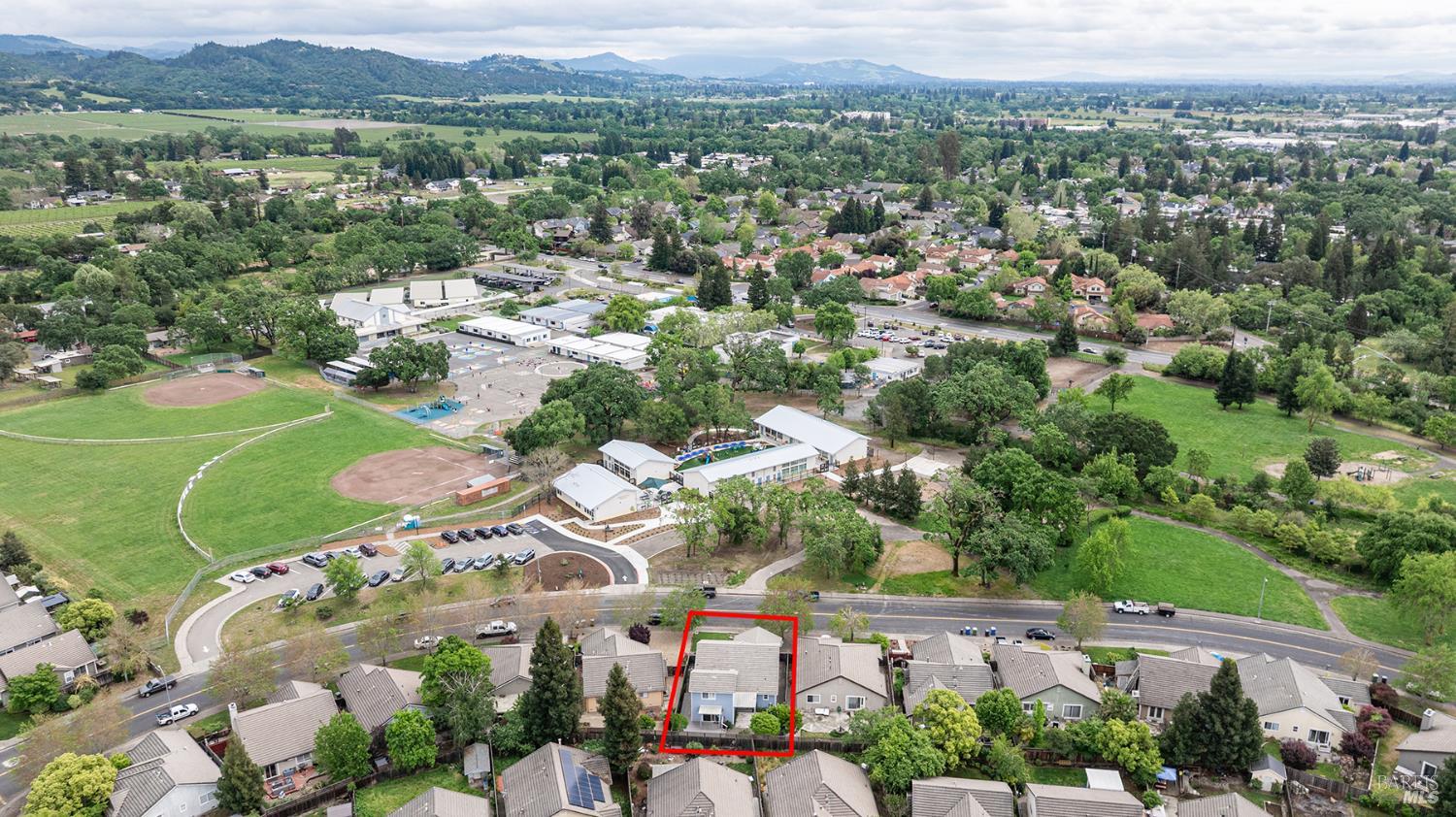 349 Sugar Maple Lane Windsor, CA 95492 - Photo 43 of 47 an aerial view of a city with lots of residential buildings
