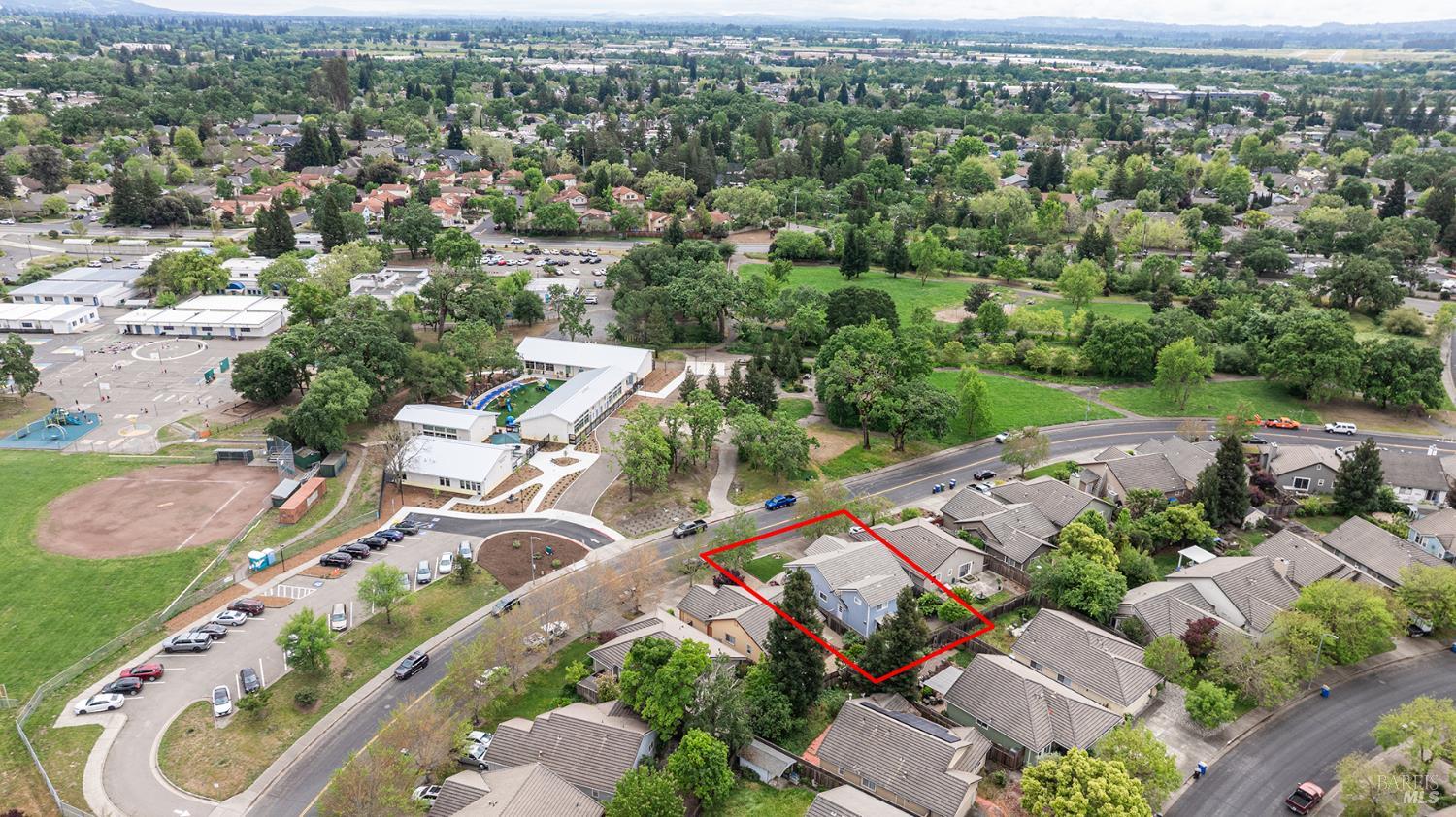 349 Sugar Maple Lane Windsor, CA 95492 - Photo 44 of 47 an aerial view of a city with lots of residential buildings
