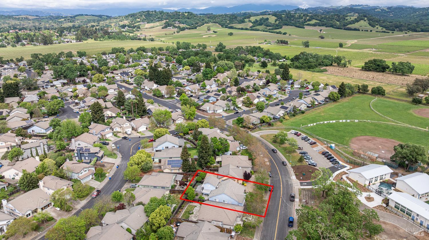349 Sugar Maple Lane Windsor, CA 95492 - Photo 46 of 47 an aerial view of a city with lots of residential buildings