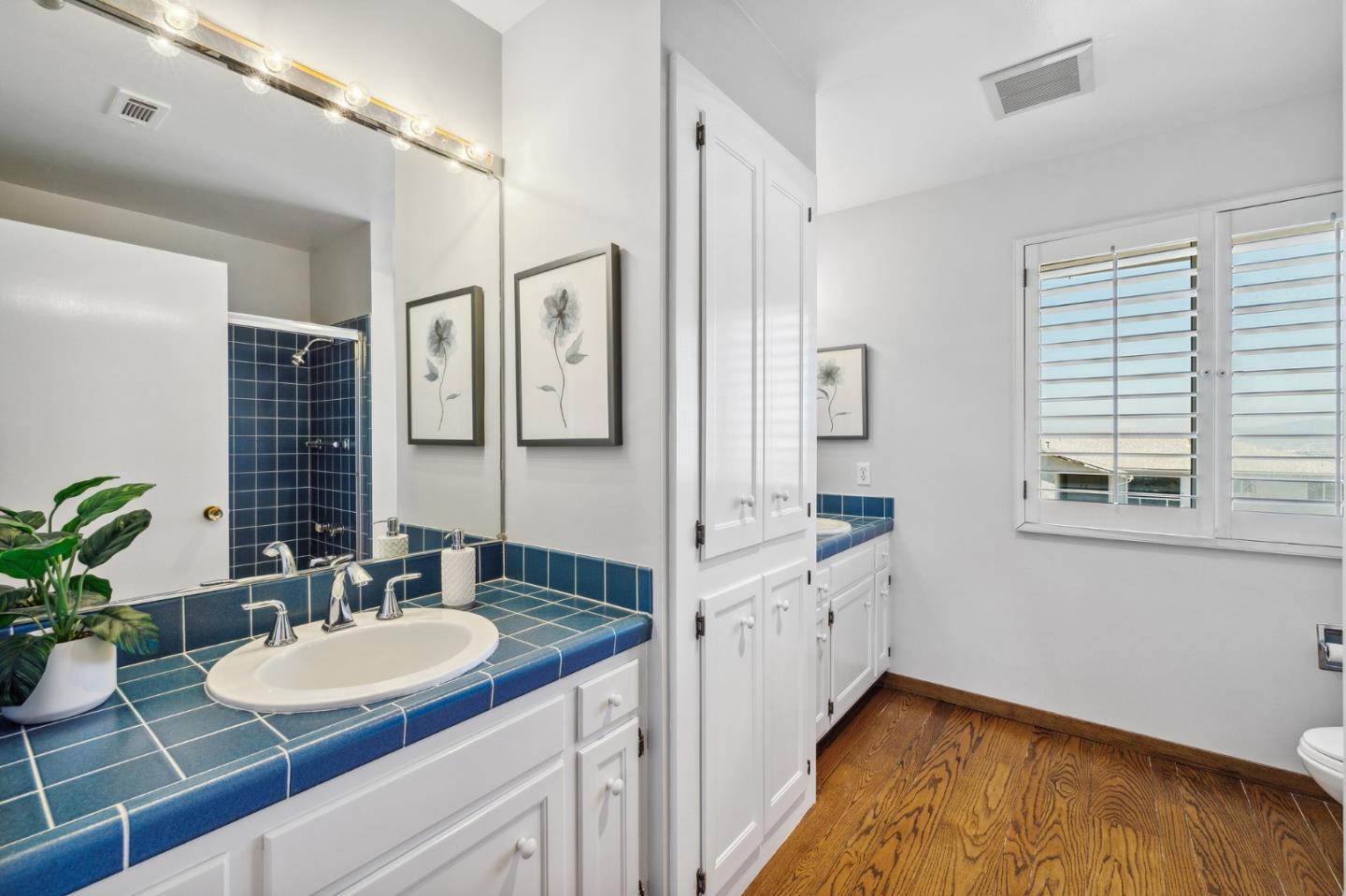 1245 Encina Drive Millbrae, CA 94030 - Photo 65 of 100 a bathroom with a sink and a mirror