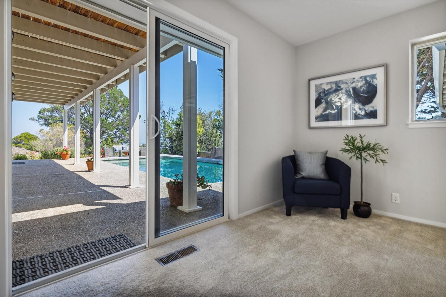 1245 Encina Drive Millbrae, CA 94030 - Photo 79 of 100 a view of a livingroom with furniture and floor to ceiling window