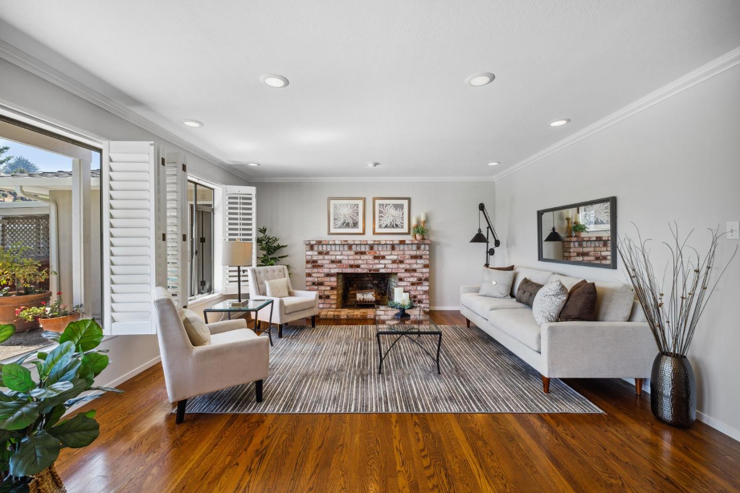 1245 Encina Drive Millbrae, CA 94030 - Photo 10 of 100 a living room with fireplace furniture and a wooden floor