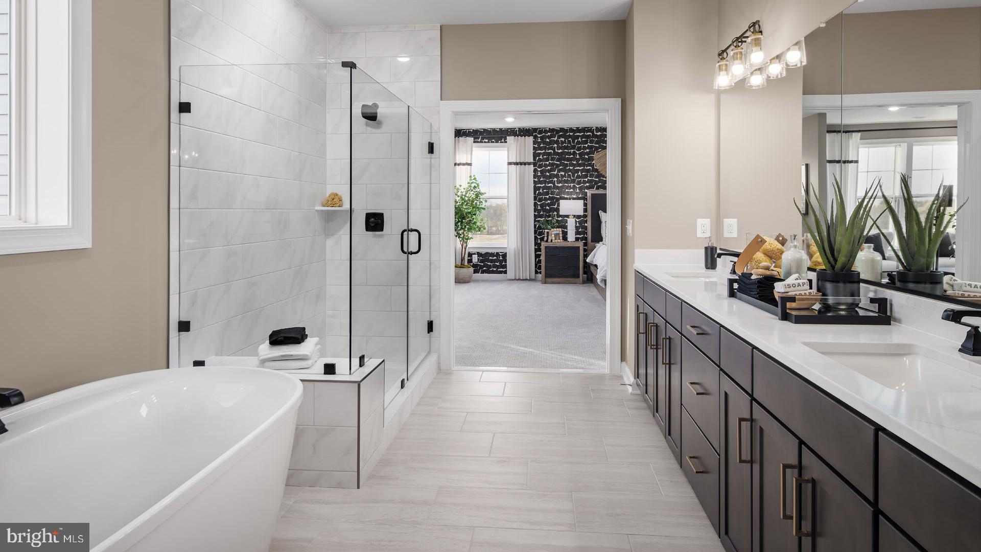 6 Northern Vw Road Culpeper, VA 22701 - Photo 18 of 44 a bathroom with a tub a sink a mirror and a shower