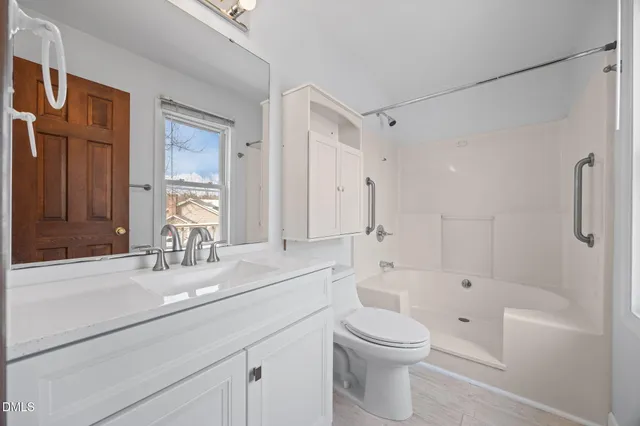 a bathroom with a sink toilet and vanity
