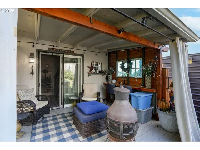 a outdoor space with furniture