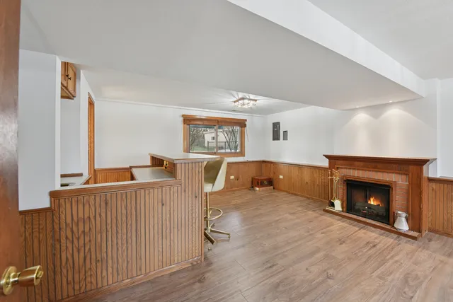 a view of livingroom with furniture and fireplace