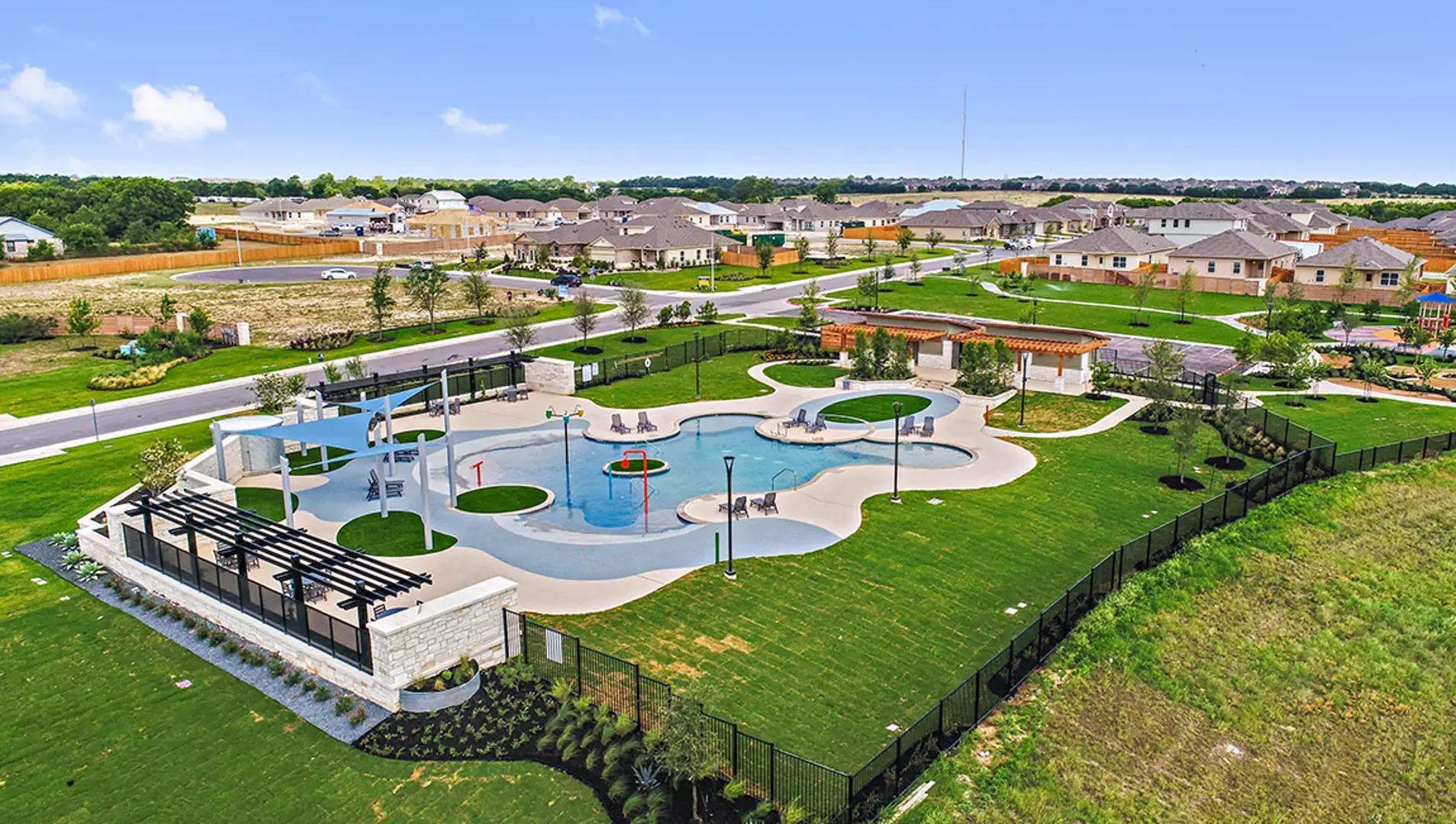208 Abby Road Georgetown, TX 78626 - Photo 39 of 40 a view of a city from a terrace with lawn chairs