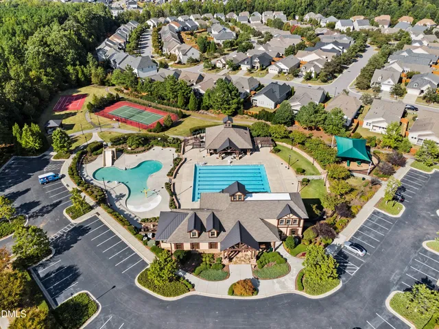 a view of a swimming pool with a patio