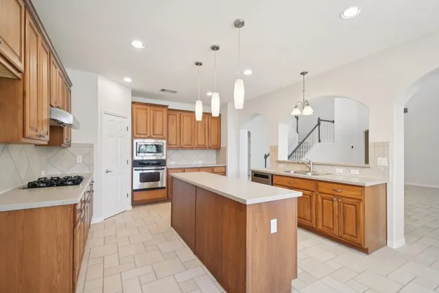 a view of a room with windows