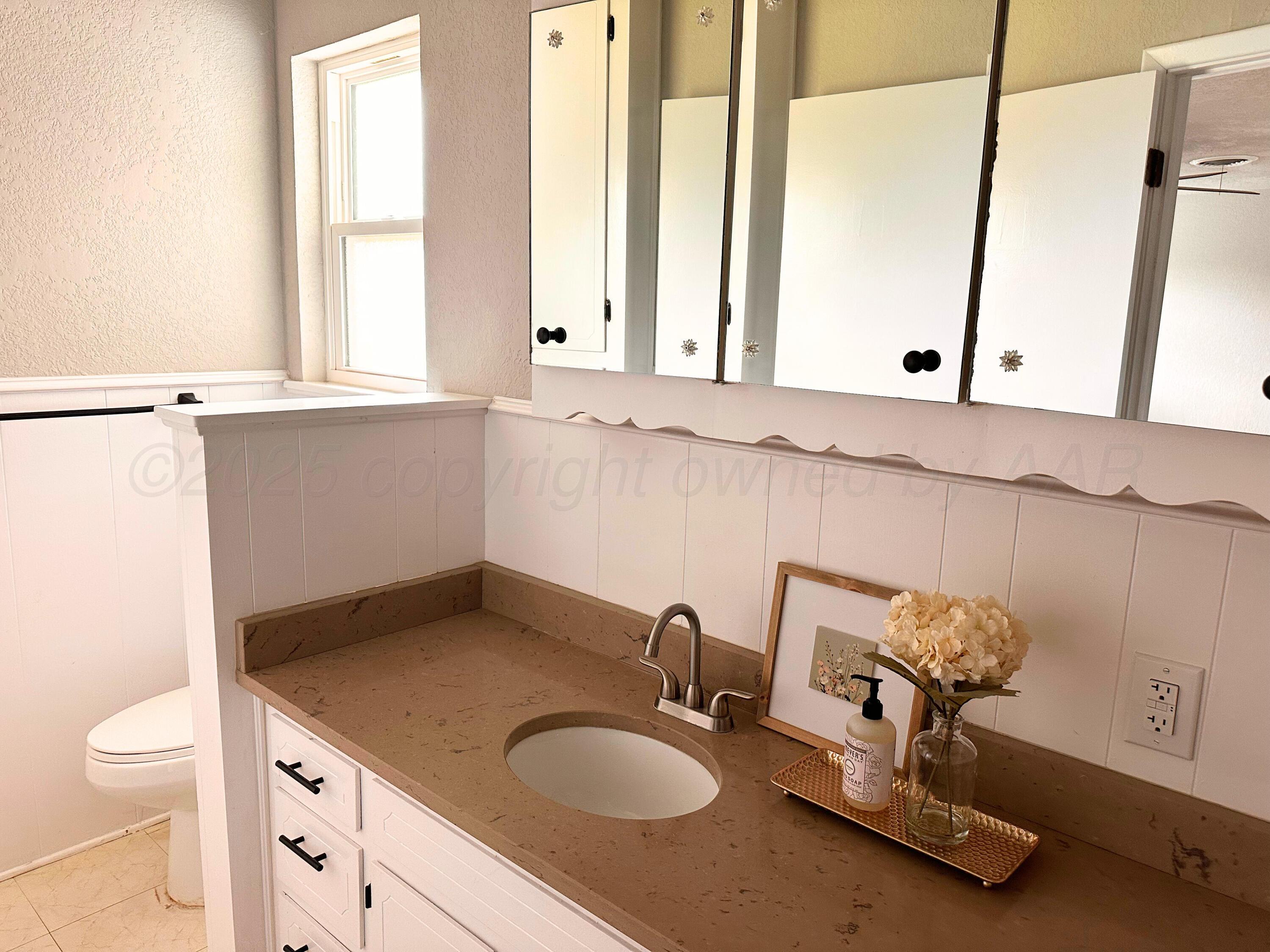 6007 Palmetto Trail Amarillo, TX 79106 - Photo 21 of 23 a bathroom with a sink and a mirror