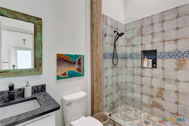 a living room with furniture