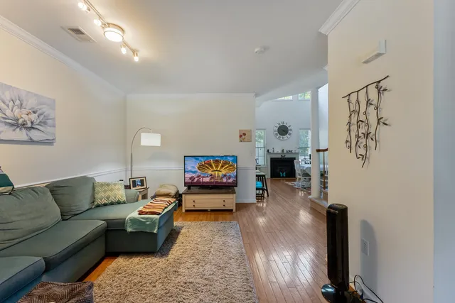 a living room with furniture and a couch