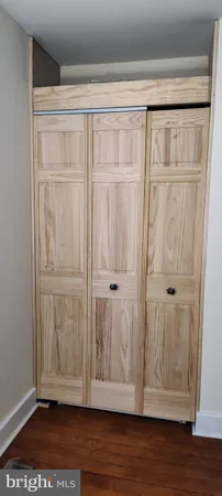 a view of a wooden door