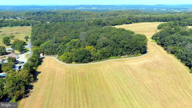 a view of a large yard with lots of green space